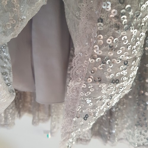 Ermano Scervino Tulle Skirt Girls Jr Sz 12yrs Gray Silver Sequined Italy Formal - Picture 3 of 7