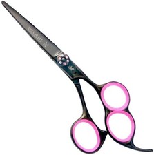 Washi Beauty Black Jet 5.5 Shears / Scissors 3 Hole Ergonomic Double Finger