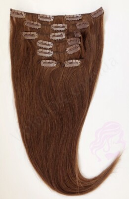 100% Natural Human Hair Extensions Clip In 15 display picture 1