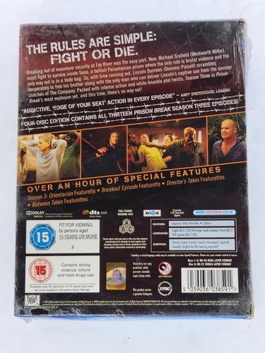 Prison Break Season 3 - Blu-ray Region A B C - New Sealed - Picture 2 of 3