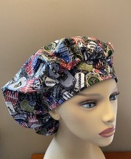 USArmy Bouffant or surgical scrub cap hat women, Army fabric Bouffant