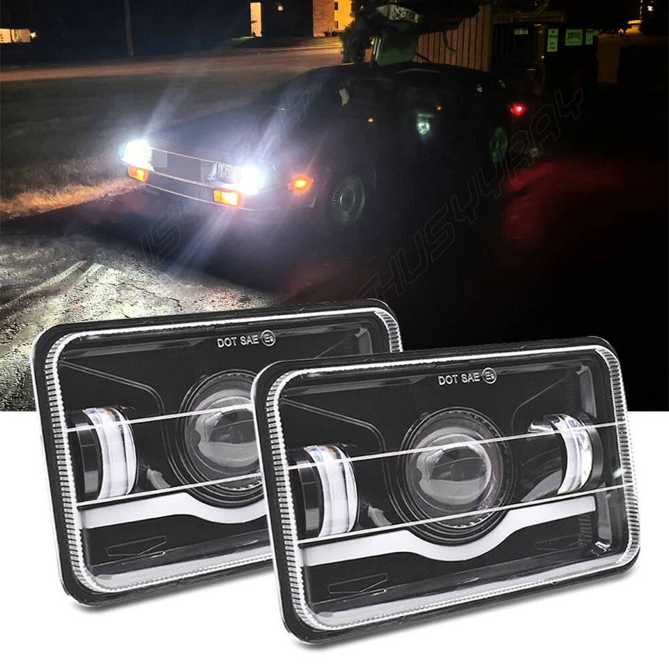Faros LED Hi-Lo de 4x6"" con DRL para Cadillac Fleetwood DeVille 1975-1986 4 un. Foto 3 de 4