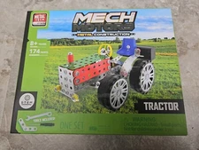 Metal Tech Toy - Mech Motors - Tractor Building Kit - 174 Parts With Tools B9