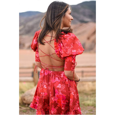 FOR LOVE & LEMONS Red Alia Mini Dress