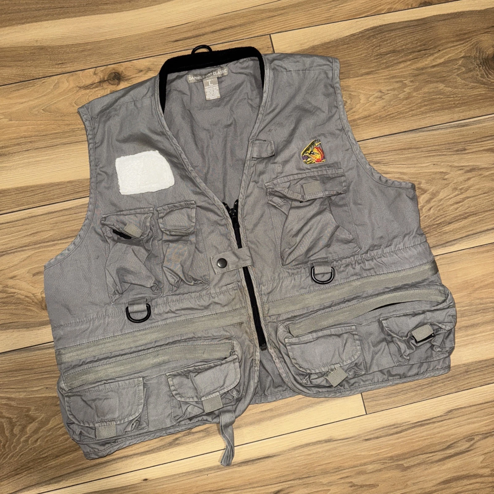 Danielson Calm Water Classic Fly Fishing Vest Size Large Outdoor Gray Trooper L