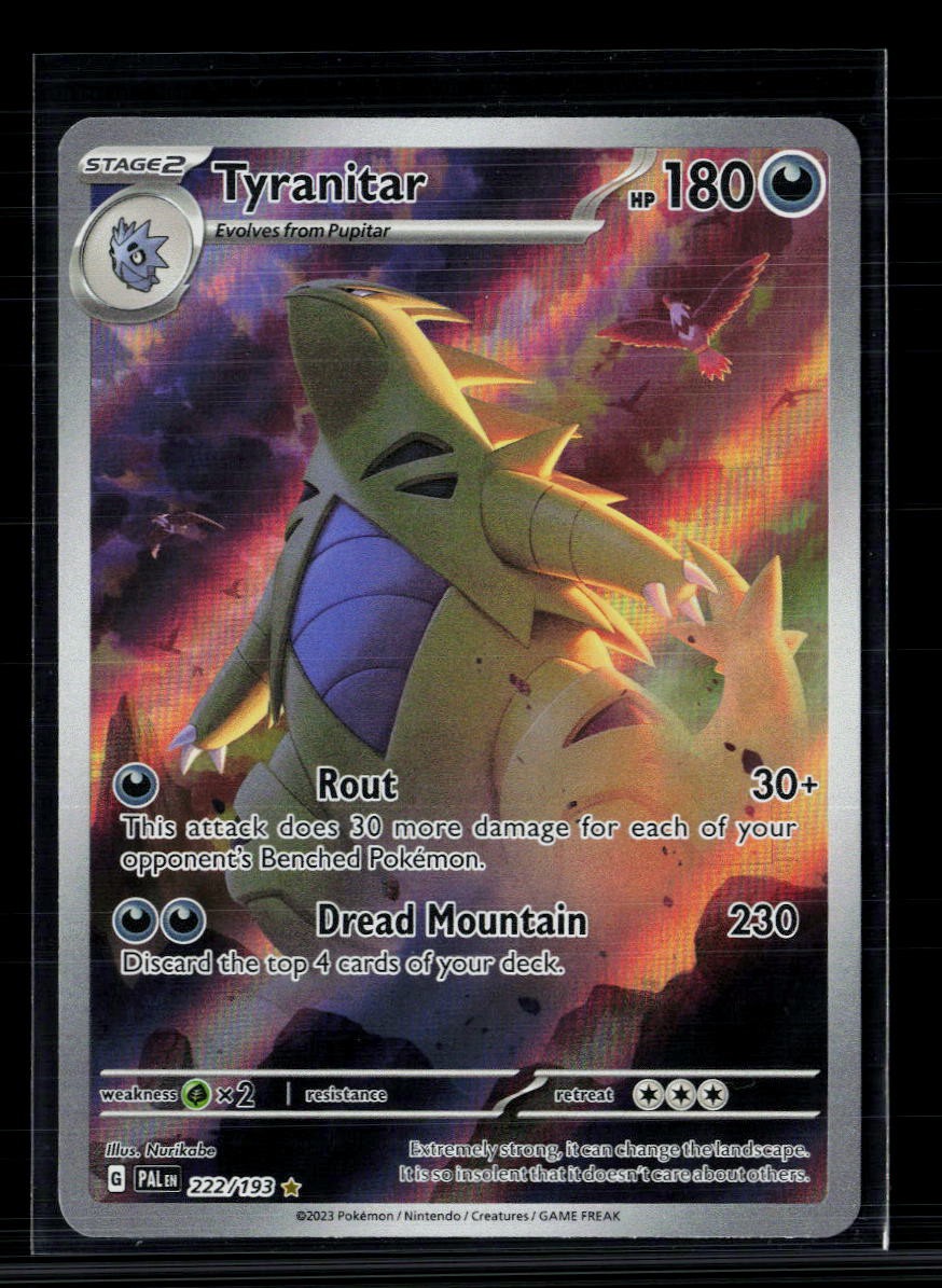2023 Pokemon Paldea Evolved Tyranitar Holo Secret Rare #222/193