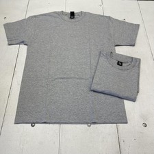 Hanes Shirt Mens LT Gray Beefy-T Big Tall Crewneck Tee Cotton Blend 2 Pack