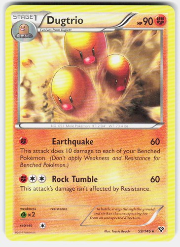 Pokemon Dugtrio XY Base Set #59/146 LP