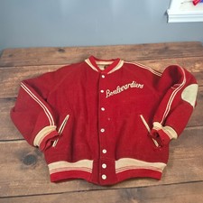 Empire Varsity Jacket Mens L Red Fair Vintage Wool Boulevardiers Letterman