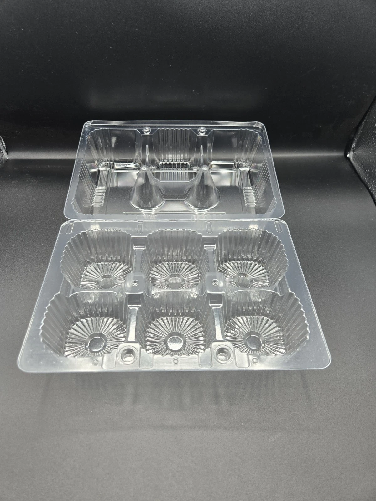 50 Clear 6 Cupcake Container Clamshell Bakery Packaging Muffin Holder PET Hinged