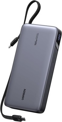 UGREEN Nexode Power Bank, 25000mAh, 165W, Schnellladen, Integrierten USB-C Kabel