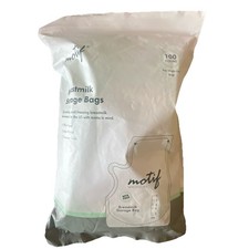 motif Breastmilk Storage Bag BPA-Free Leak-Proof 80 Count opened exterior bag
