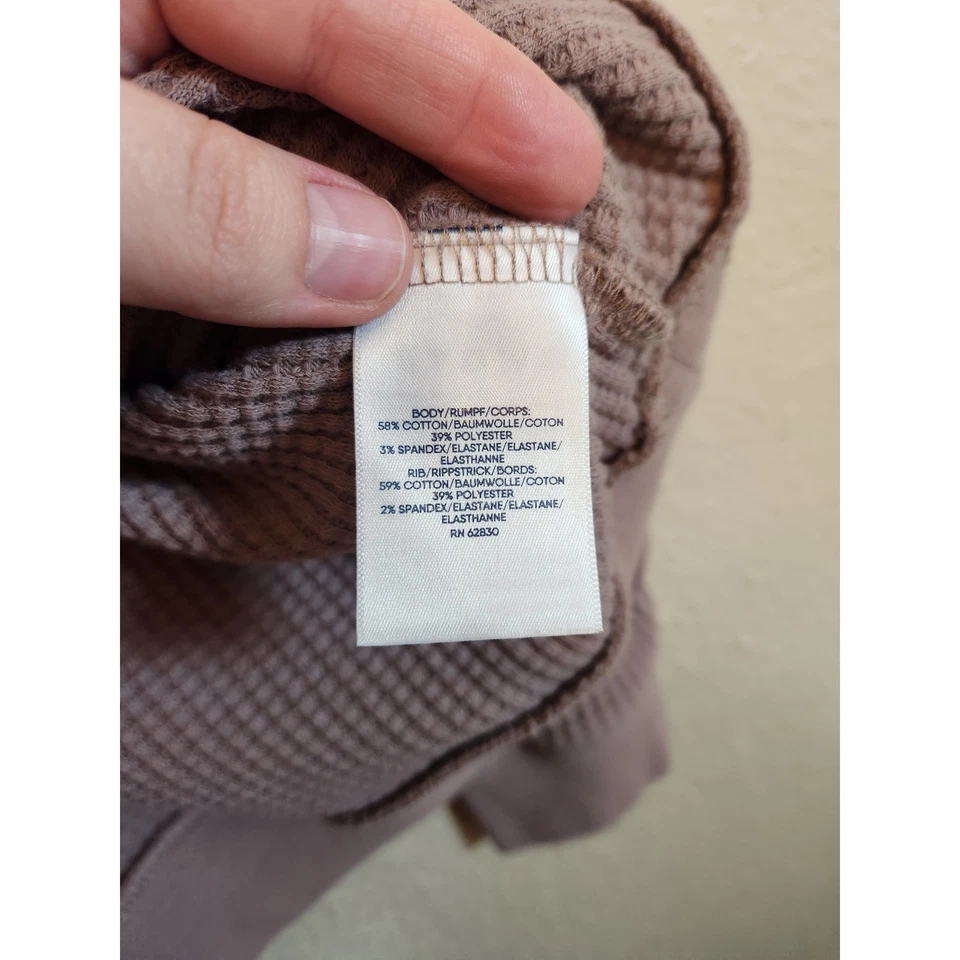 Lands' End Women's Purple Brown Ribbed Mock Neck Henley Sweater Size Medium - Image 4 of 4