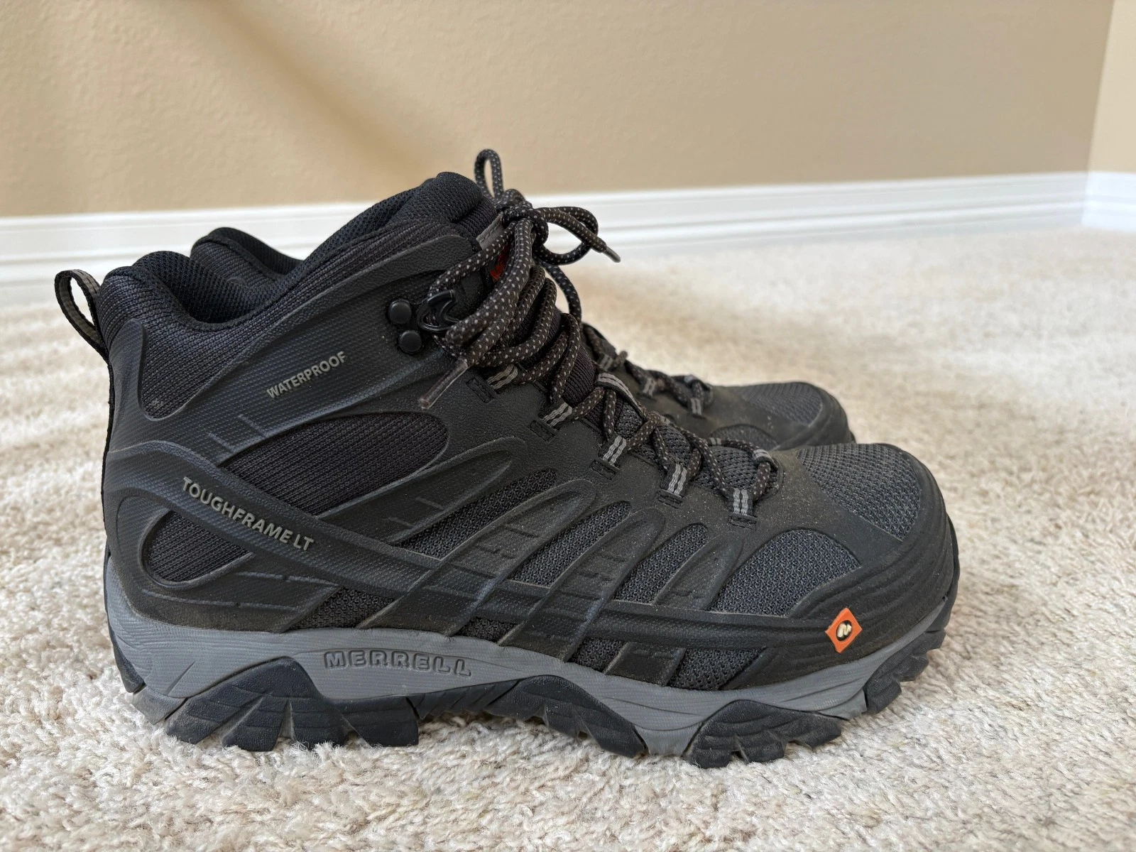 Merrell Moab Velocity Tactical Waterproof Toughframe LT Black Boots Men 11 EUC