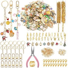 402 Pcs Charms Lip Gloss Keychain Making Kit, Bag Charm Kits Key Chain Hooks...