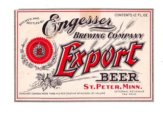 1936 ENGRESSER BREWING CO ST PETER MINNESOTA EXPORT BEER IRTP 4% LABEL