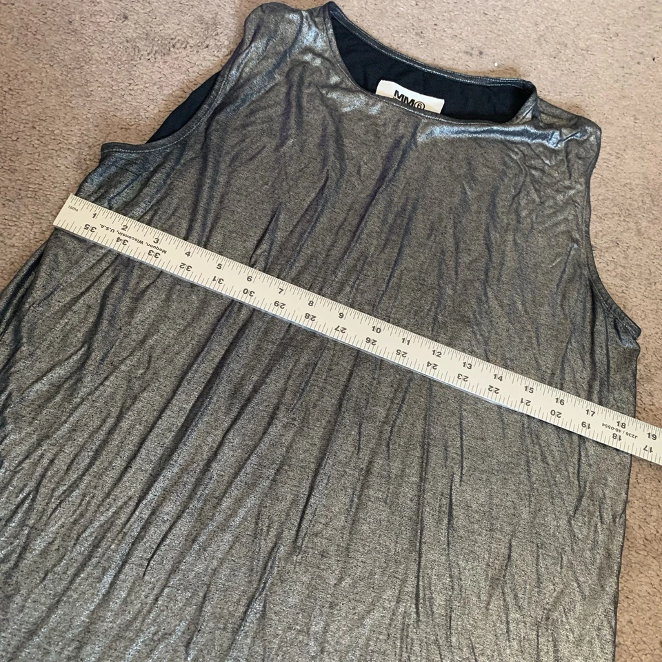 MM6 超大背心 XS 闪亮灰色无袖衬衫 Maison Margiela — 第 3/4 张图片