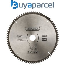 Draper 31881 TCT Triple Chip Grind Circular Saw Blade, 255 x 30mm, 80T