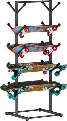 Skateboard Racks Floor Stand Holder, Freestanding 5-Tier Skateboard Storage O...