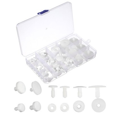 Für Puppe Gelenke 12/15/20/25/30mm 39Set abnehmbare Kunststoffgelenke weiß