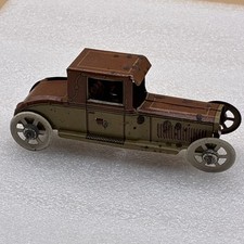 Vintage George Fischer Tin Penny Toy Sedan w/ Driver 4 Inch Germany
