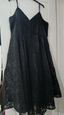 New Yours London Black Lace Sweetheart Neckline Fully Lined Dress Plus Size 22
