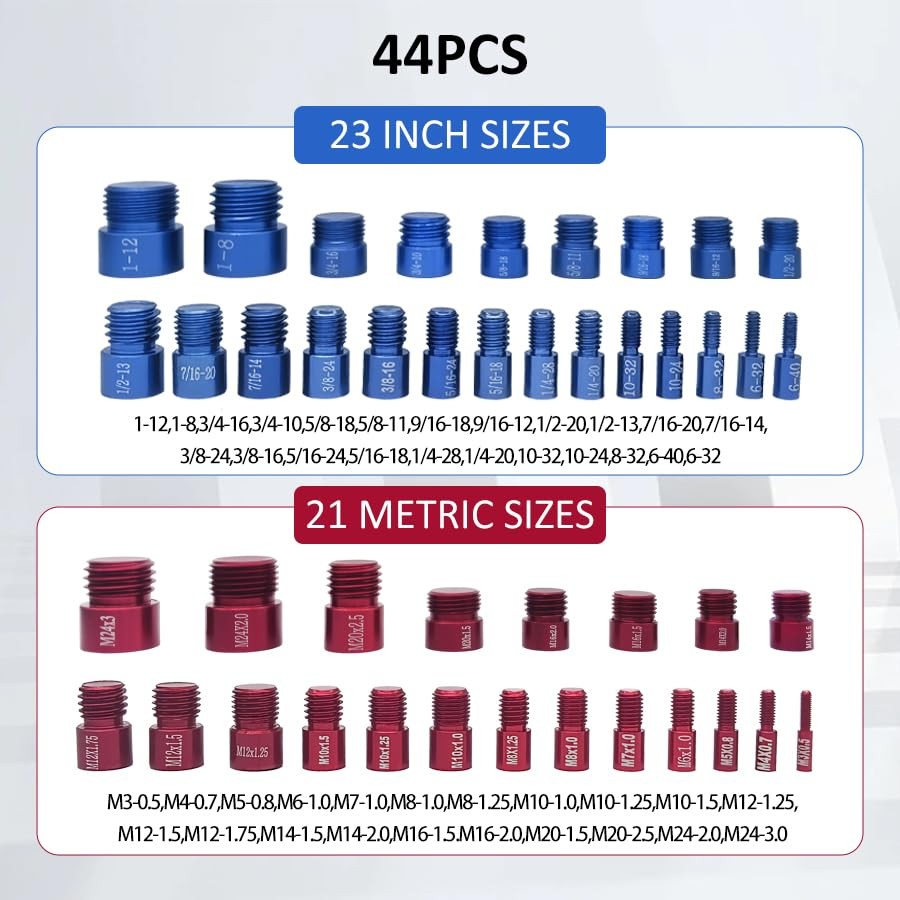 44PCS Thread Checker, Nut and Bolt Thread Checker, Thread Checker Kit in Stan...