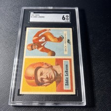 1957 Topps SGC 6 # 1 Eddie Lebaron Redskins HOF 1st Card In Set