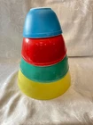 Vintage Pyrex Primary Colors Nesting Mixing Bowls, 401/402/403/404
