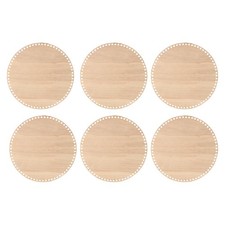 10" Dia 6Pcs Crochet Basket Bottom,Wood Color