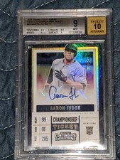 BGS 9 2017 Panini Contenders Championship Ticket Gold Aaron Judge #/10 Rookie RC