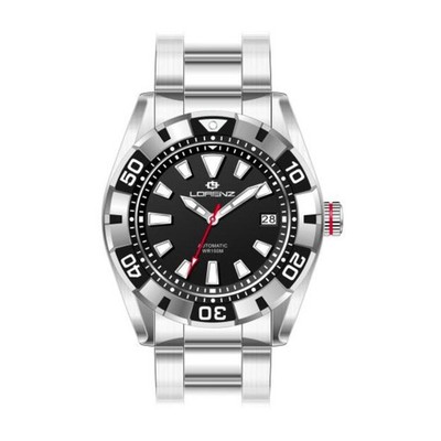 Automatic Mens Wristwatch LORENZ 26170AA Stainless Steel Black Sub 100mt