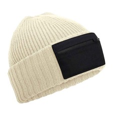Beechfield Unisex Adult Zip Patch Beanie  PC7539