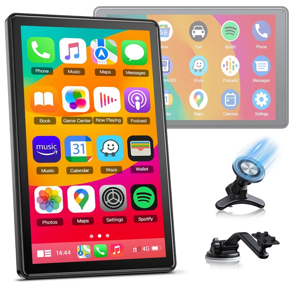 LAMTTO 2025 New 7"Portable Wireless Car Stereo Apple Carplay&Android Auoto FM/Bluetooth