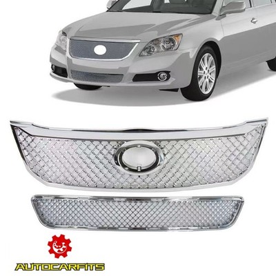 Fits 2008 2009 2010 Toyota Avalon Front Upper/Lower Grille Mesh Chrome Set 2PCS