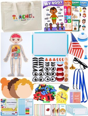 Pretend Play Teacher Sets for Kids, Role Pretend Play Kids School Toys with W...