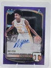 2025-26 Bowman #CPA-NA Nate Ament Chrome Prospect Autographs Purple #/250