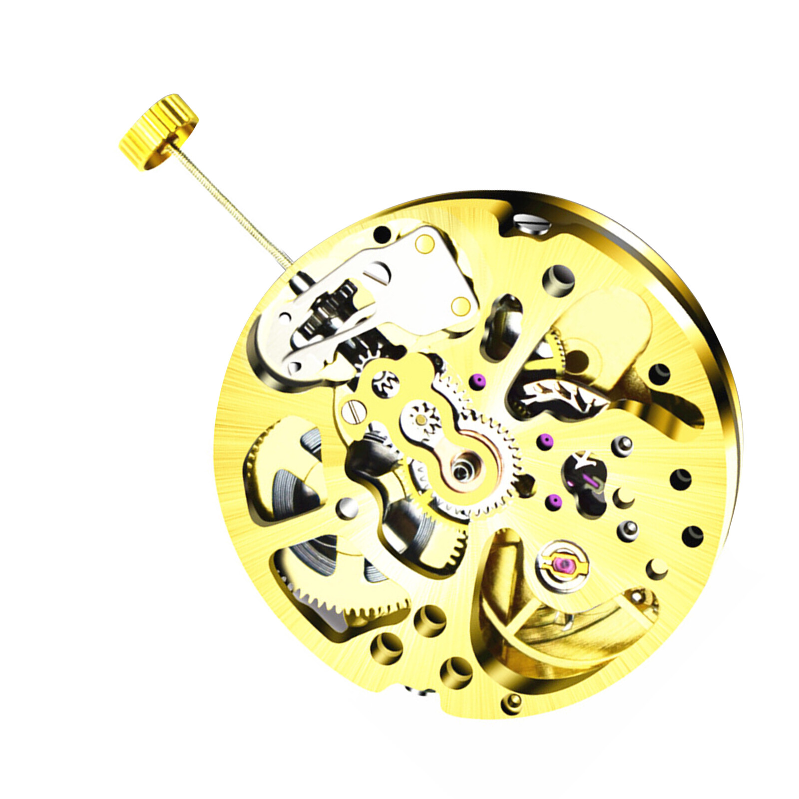 17-Jewel Gold Skeleton Automatic Watch Movement with Radiation Adjustment 2004