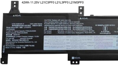Lenovo IdeaPad 1 15AMN7 バッテリー残96% 42Wh 11.25V Battery for Lenovo IdeaPad 1 15AMN7 82VG 15IRU7 15ALC7
