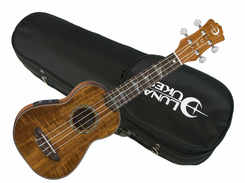 LUNA High Tide Soprano KOA acoustic electric UKULELE new UKE w/ Light Case - Image 2 of 4