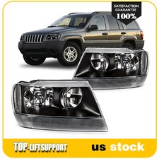 Headlight Assembly For 1999-2004 Grand Cherokee Front Leftright Black Housing Headlight Assembly For 1999-2004 Grand Cherokee Front Leftright Black Housing