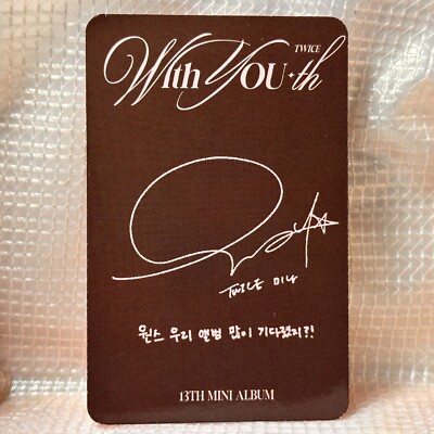 Mina Official Photocard Twice 13th Mini Album With You-th Digipack