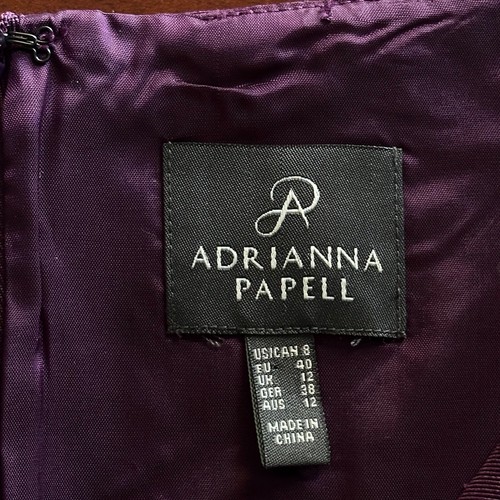 Adrianna Papell Seamed Moire Mermaid Formal Evening Gown in Plum Wine Size 8 - 第 13/16 張圖片