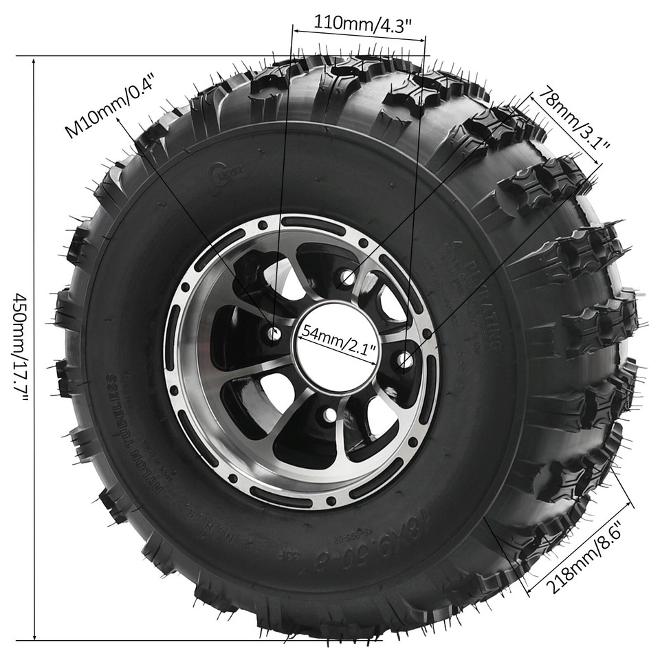 2Pcs 19x7-8 Front And 2Pcs 18X9.5-8 Rear Tubeless Wheel Tire With Rim For Atv Go Kart Quad Bike 4 Wheelers 2Pcs 19x7-8 Front And 2Pcs 18X9.5-8 Rear Tubeless Wheel Tire With Rim For Atv Go Kart Quad Bike 4 Wheelers