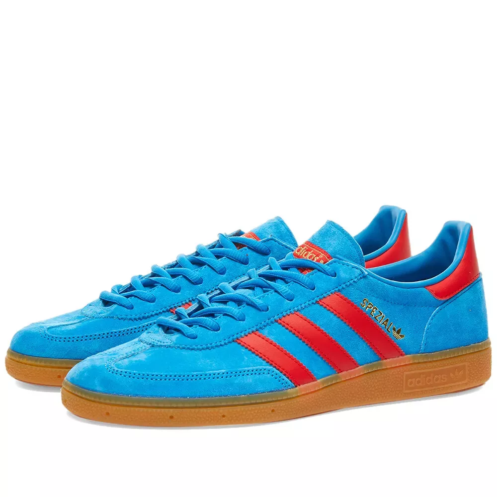 tinción Con rapidez salud Adidas Originals Handball Spezial Shoes in Blue Red and Gold | eBay