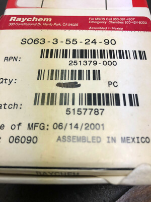 SO63-3-55-24-90   RAYCHEM  SOLDER TERMINAL ASSY 10PC PACK