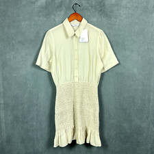 Stockholm Atelier & Other Stories Shirt Dress Womens Size 6 Off White Smocked