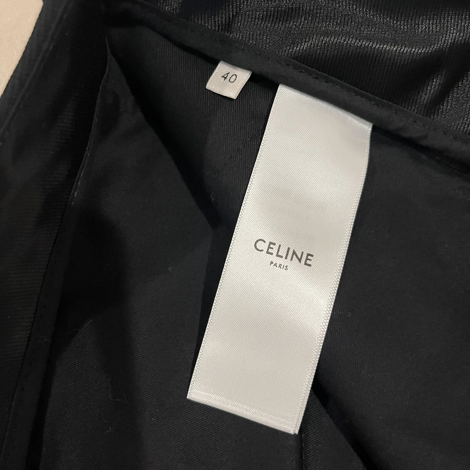 Pantaloni Celine neri 100% lana nuovi con etichette taglia FR40 US10