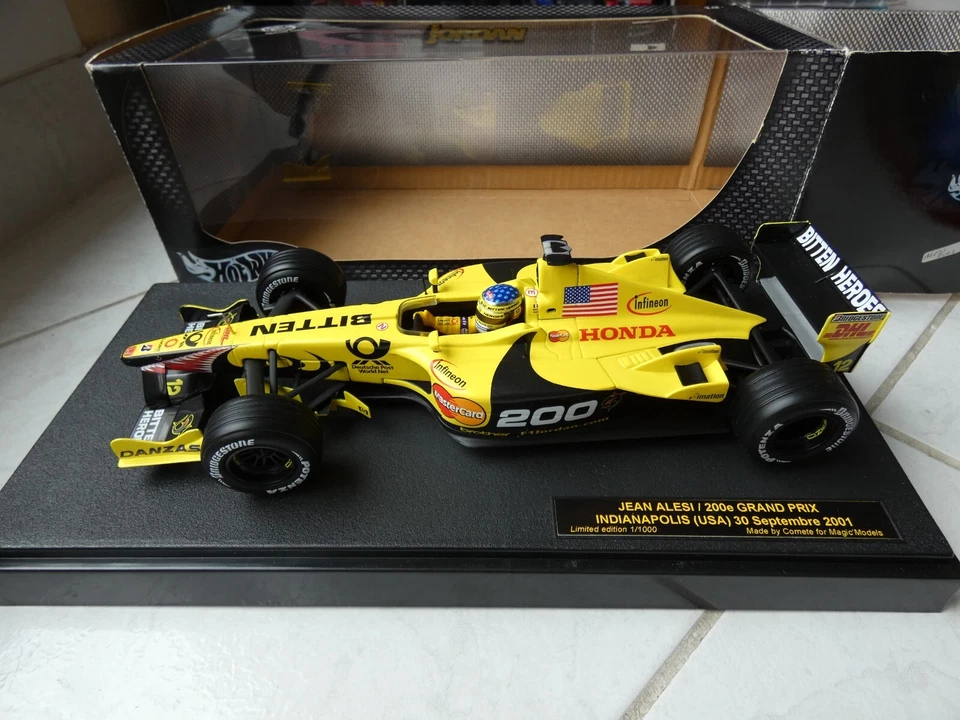 Jordan EJ11 Honda Jean Alesi #12 USA GP 2001 200GP 1/18 Hotwheels Mattel F1 - Immagine 2 di 3