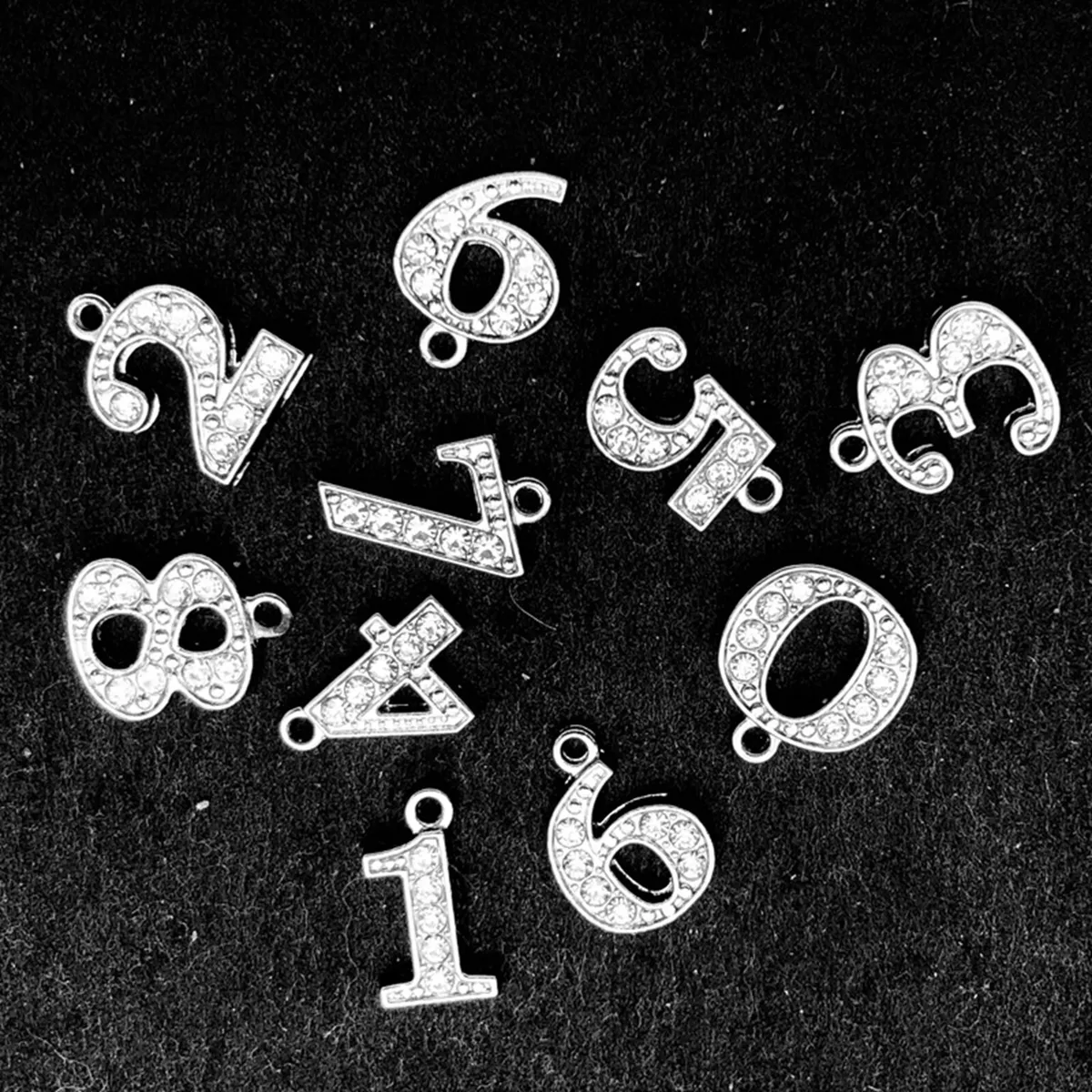 Rhinestone number best sale charms